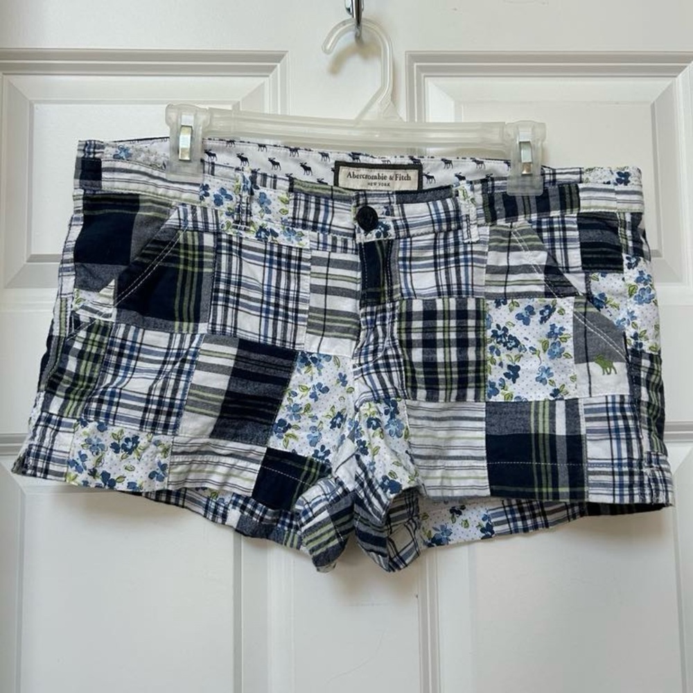 Abercrombie & Fitch Blue and White Nautical Bermudas